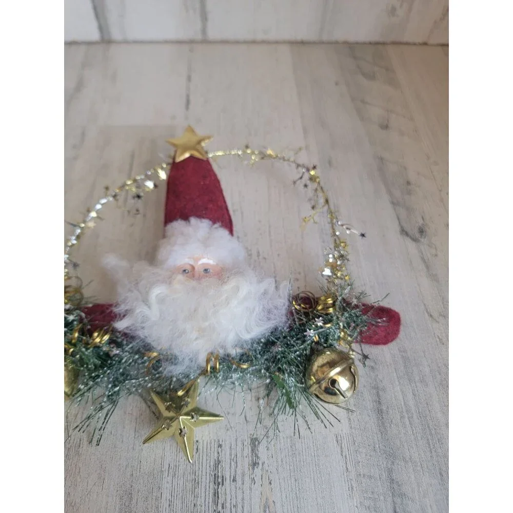 Unique plush bell santa claus xmas glitter‎ star vintage felt